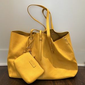 J. McLaughlin Yellow Leather Tote